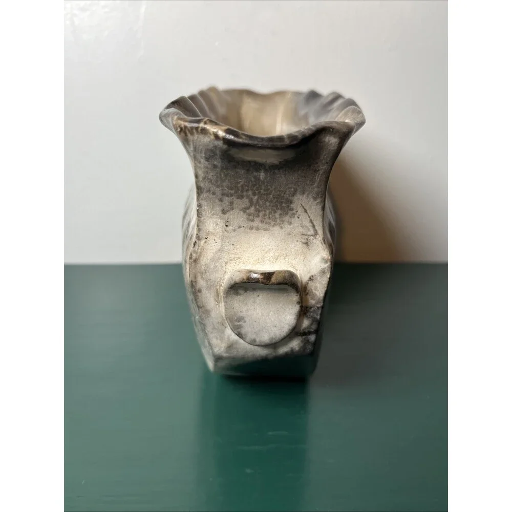 Native American Handmade Plaster Horse Hair Botanical Pressed Plants‎ Vessel
